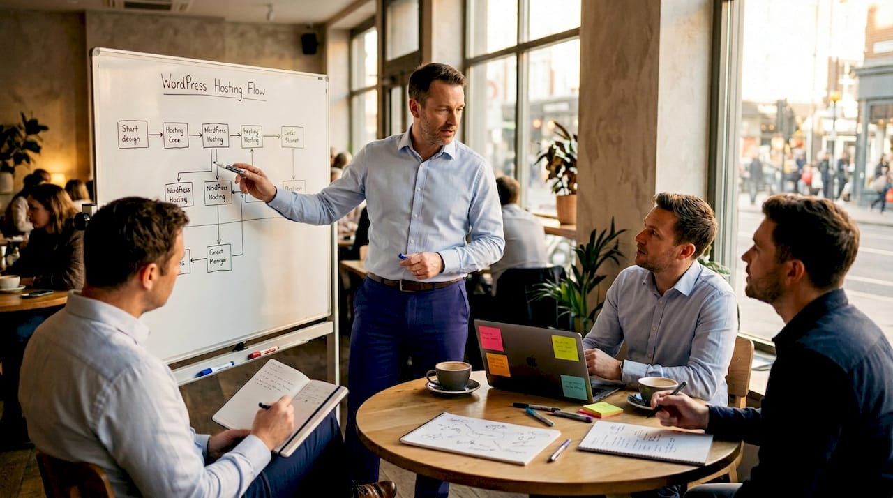 Manager discussing WordPress migration strategy