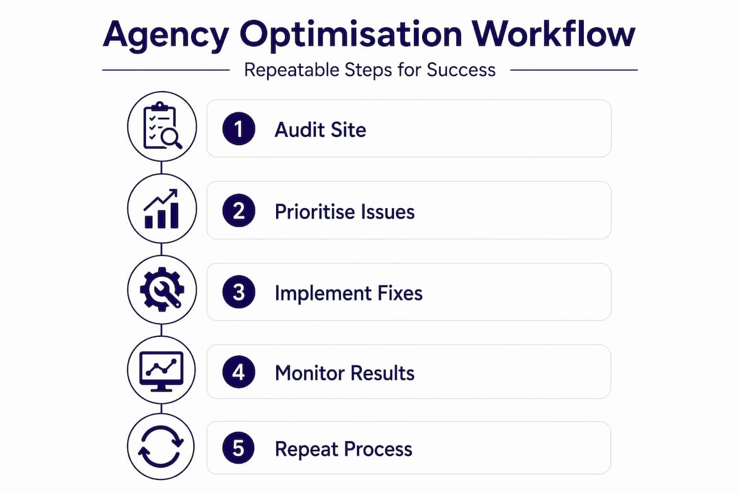 Infographic outlines key steps of agency optimisation workflow
