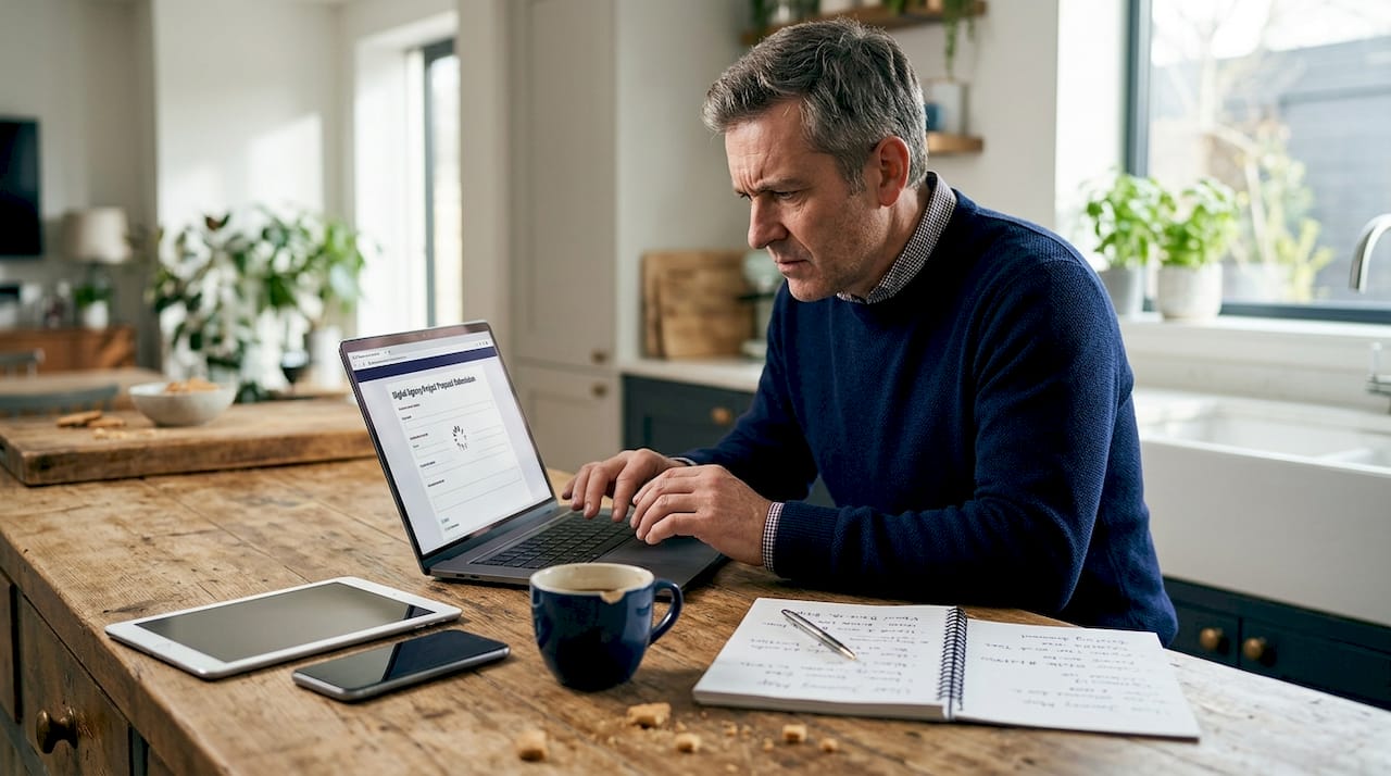 User encountering broken website form at home