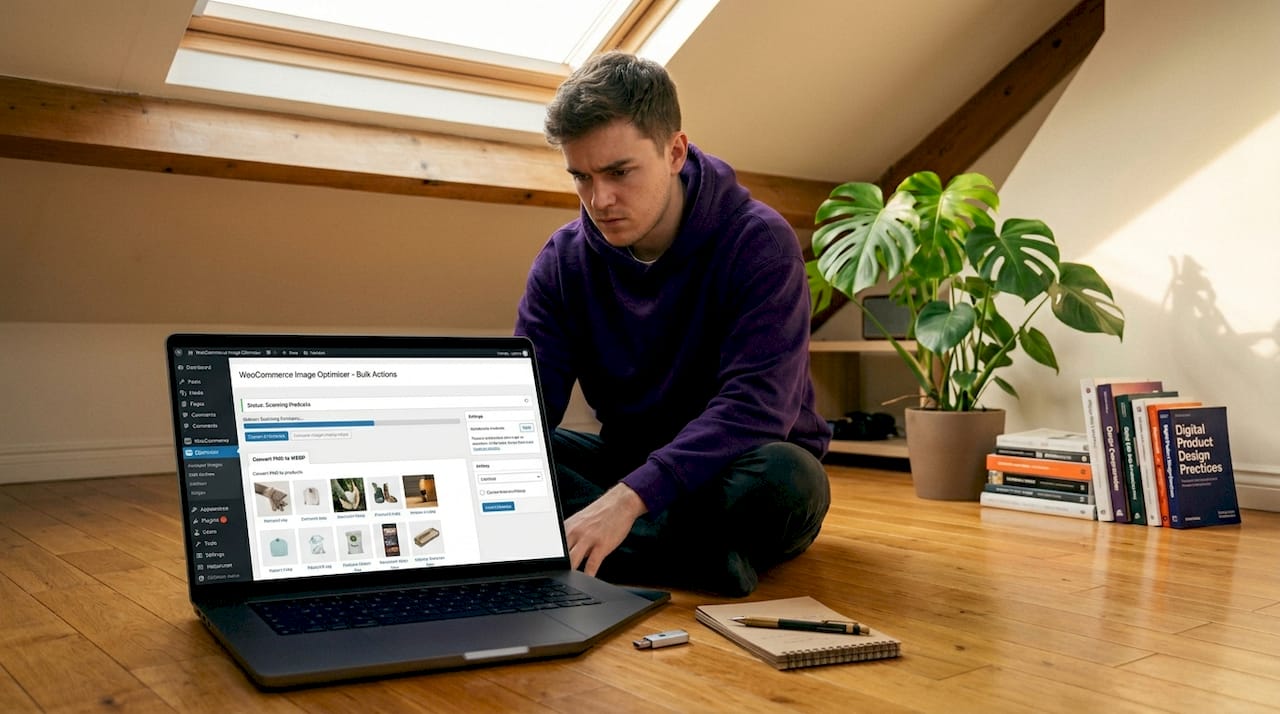 Developer optimising images for WooCommerce