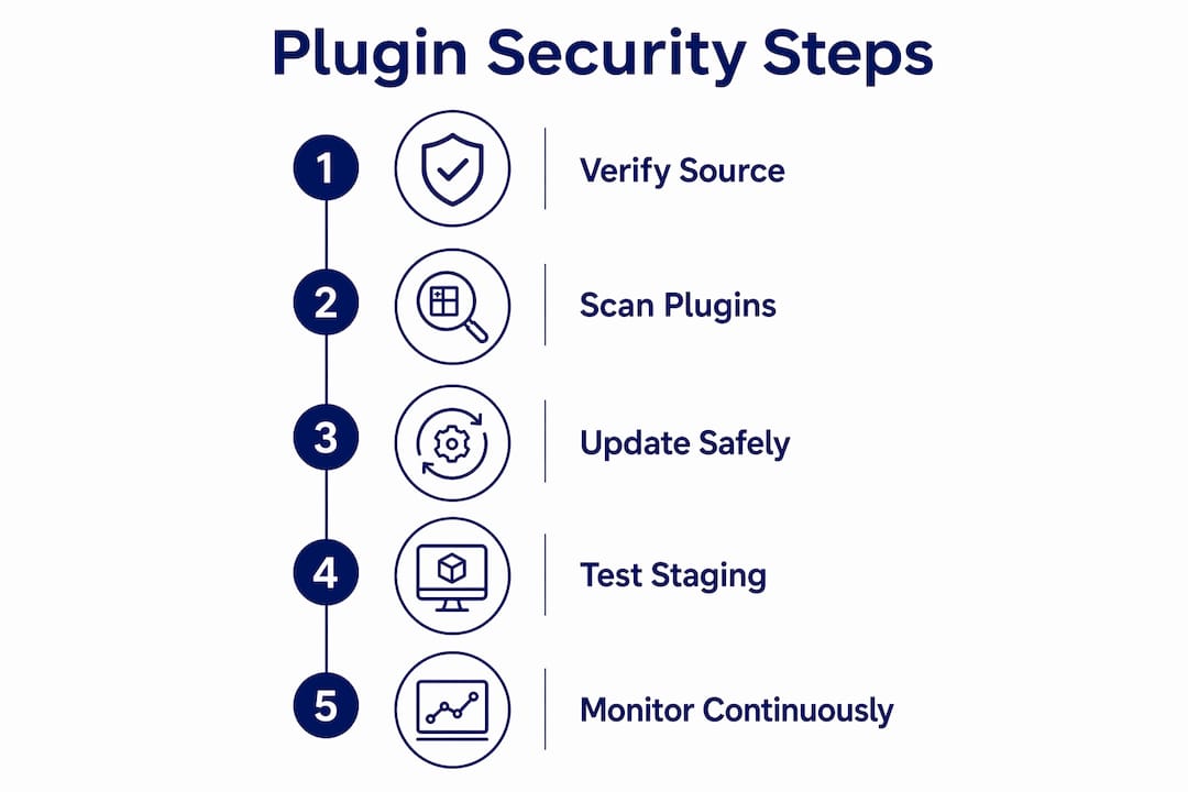 Infographic outlining WordPress plugin security best practices