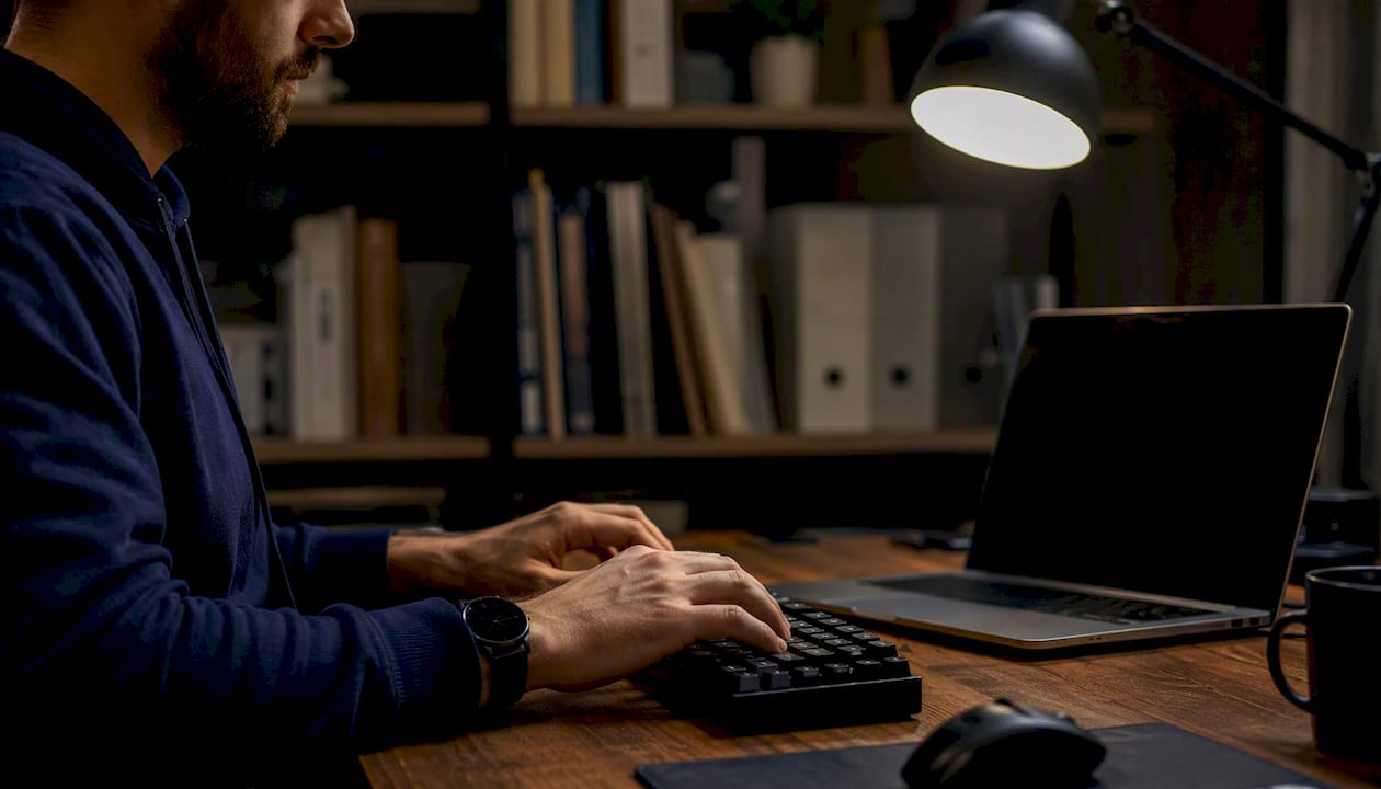 Hands adjusting access controls at agency workspace