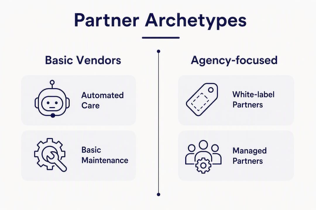 Comparison infographic of managed WordPress partner types