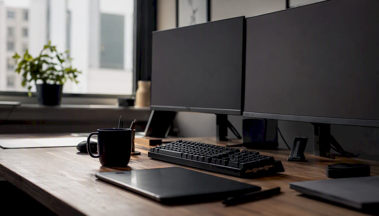 Agency desk with analytics tools