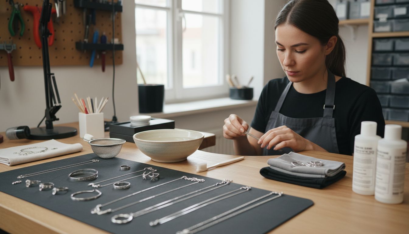 Schmuck reinigen Arbeitsplatz