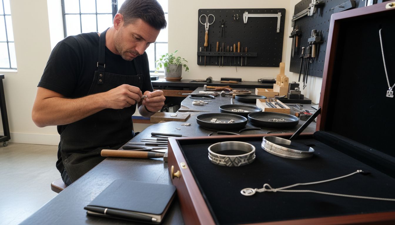 Silberschmied Werkstatt Schmuck