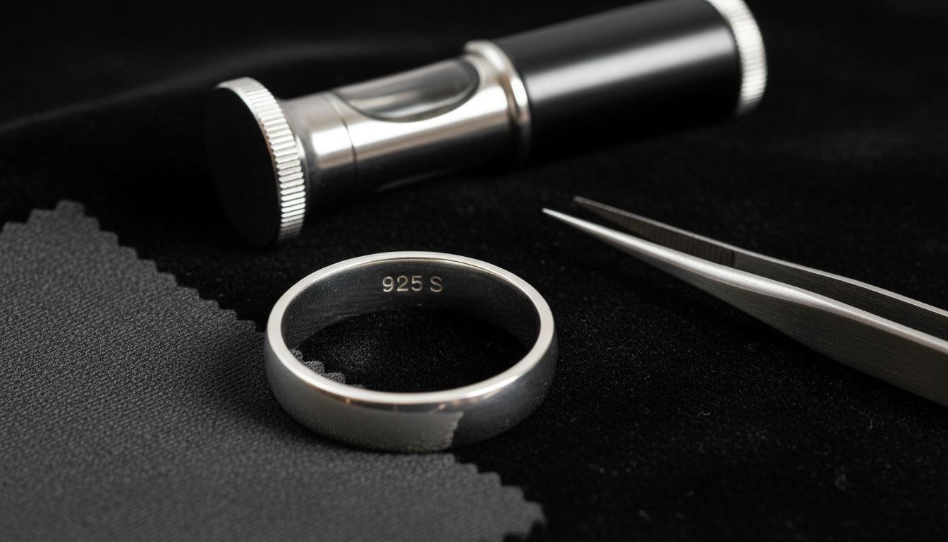 Silberstempel Ring Nahaufnahme