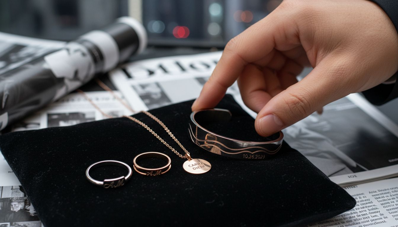 moderner Schmuck Gravur