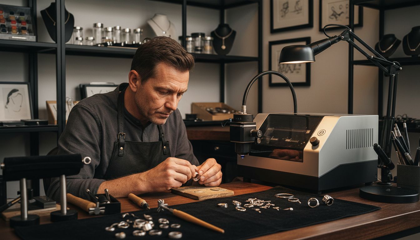 moderne Schmuckgravur Werkstatt