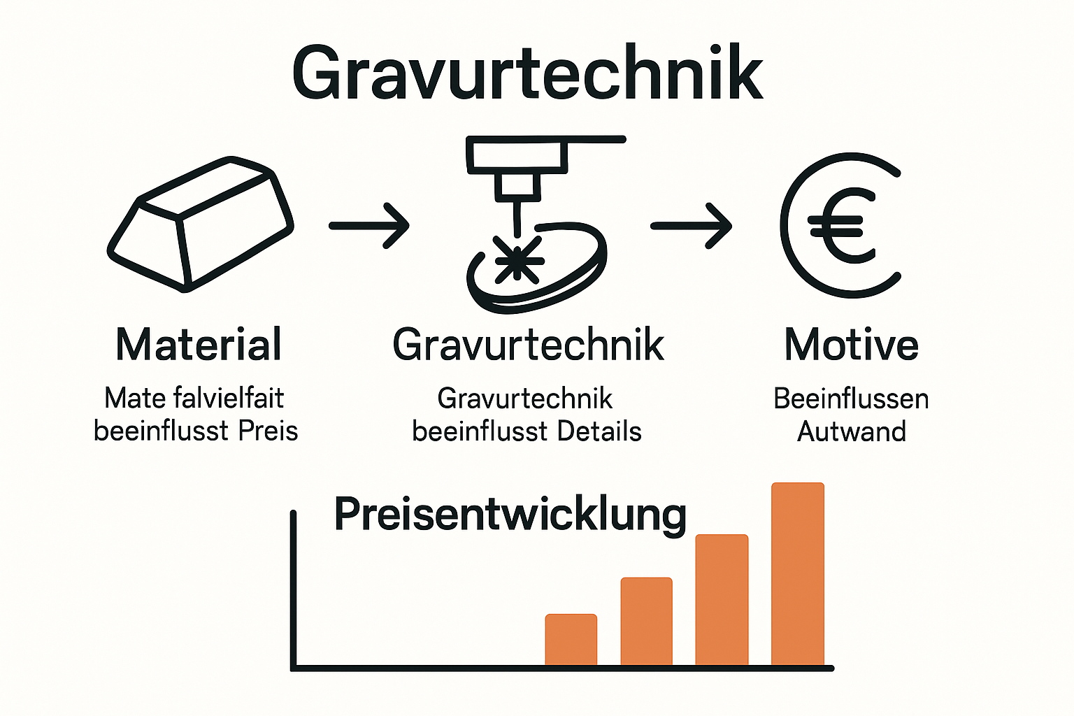 Infografik zu Kostenfaktoren bei Gravuren im Schmuckbereich