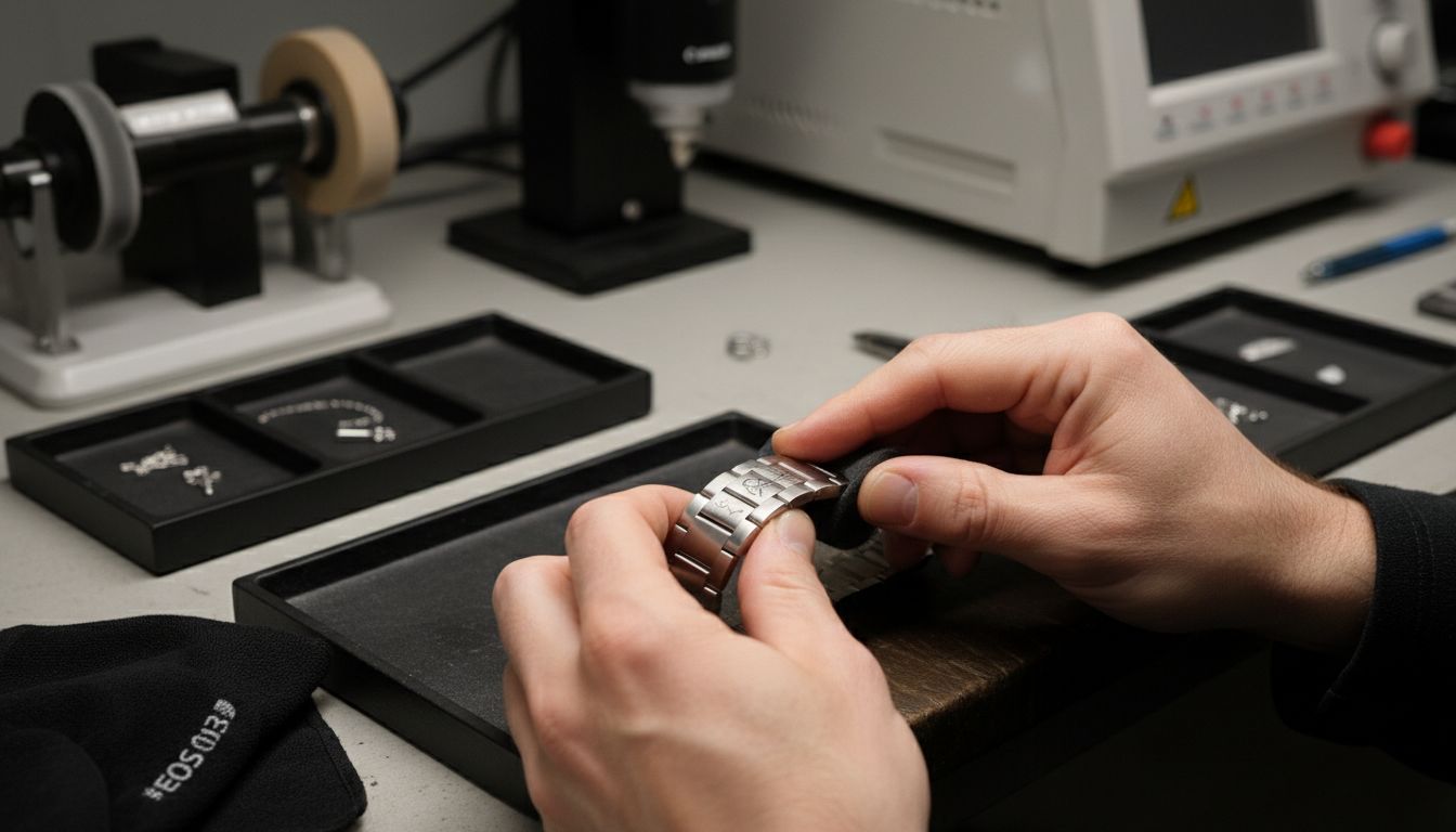 Edelstahlschmuck Endbearbeitung Detail