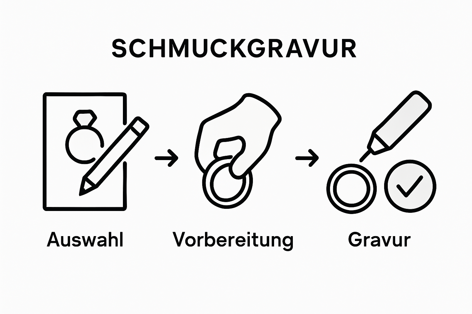 Infographic of jewelry engraving process steps