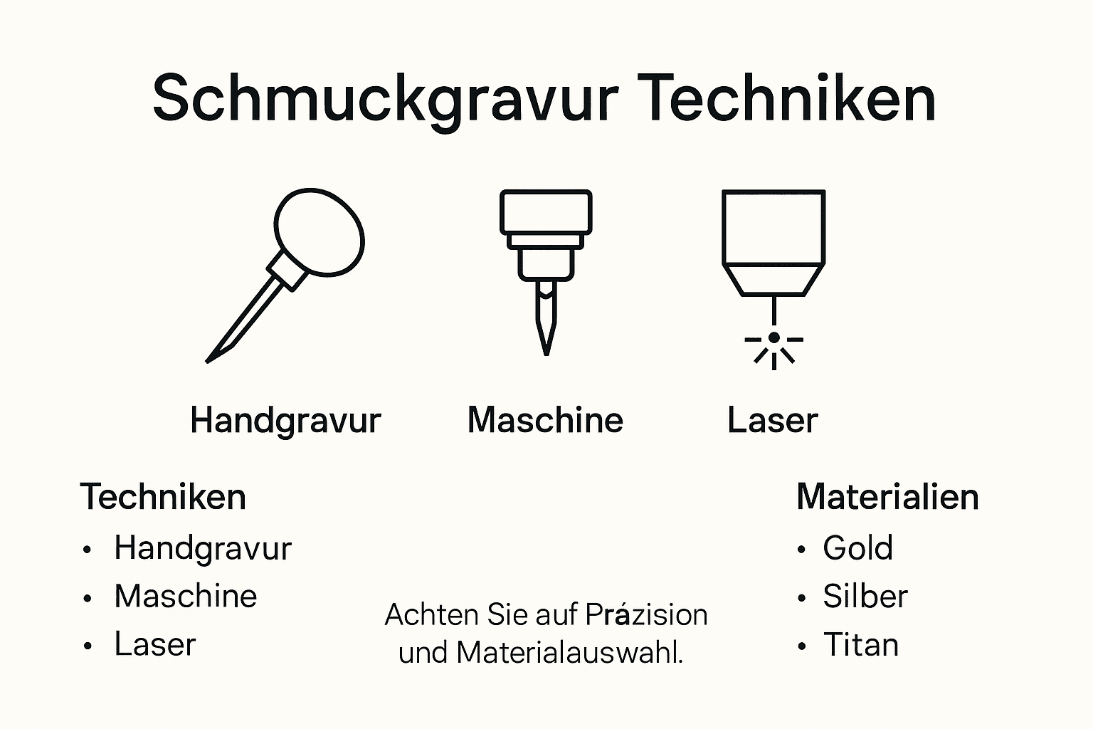 Übersicht: Gravurverfahren und geeignete Materialien auf einen Blick