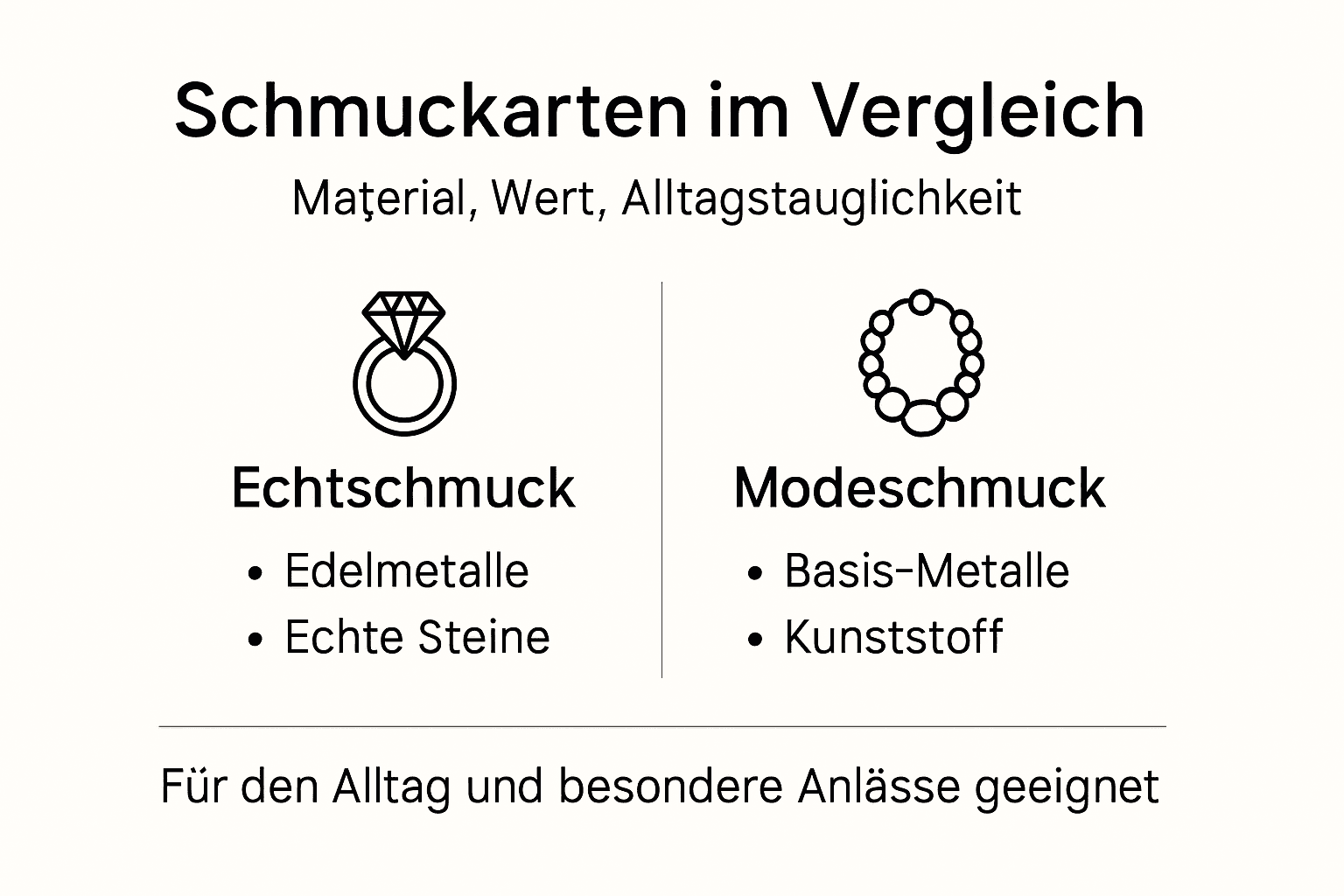 Infografik: Was unterscheidet Echtschmuck von Modeschmuck?