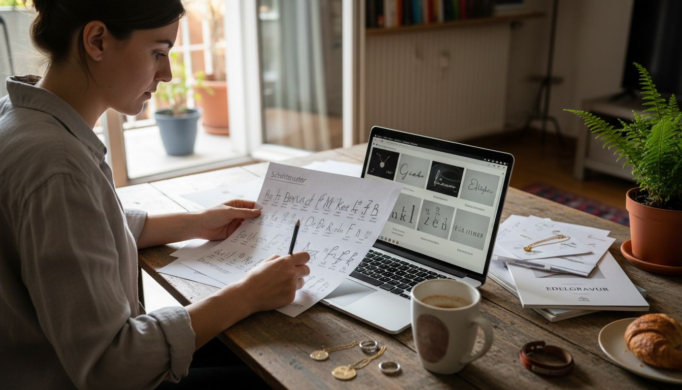 Die richtige Schriftart für eine Gravur auf Schmuck auswählen