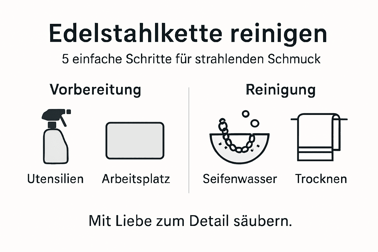 Schritt-für-Schritt-Anleitung zur Reinigung der Fahrradkette als Infografik