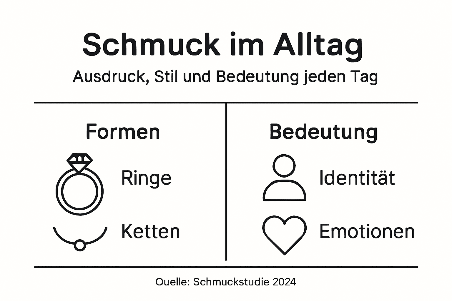 Infografik: Verschiedene Schmuckarten und ihre Bedeutung im Überblick