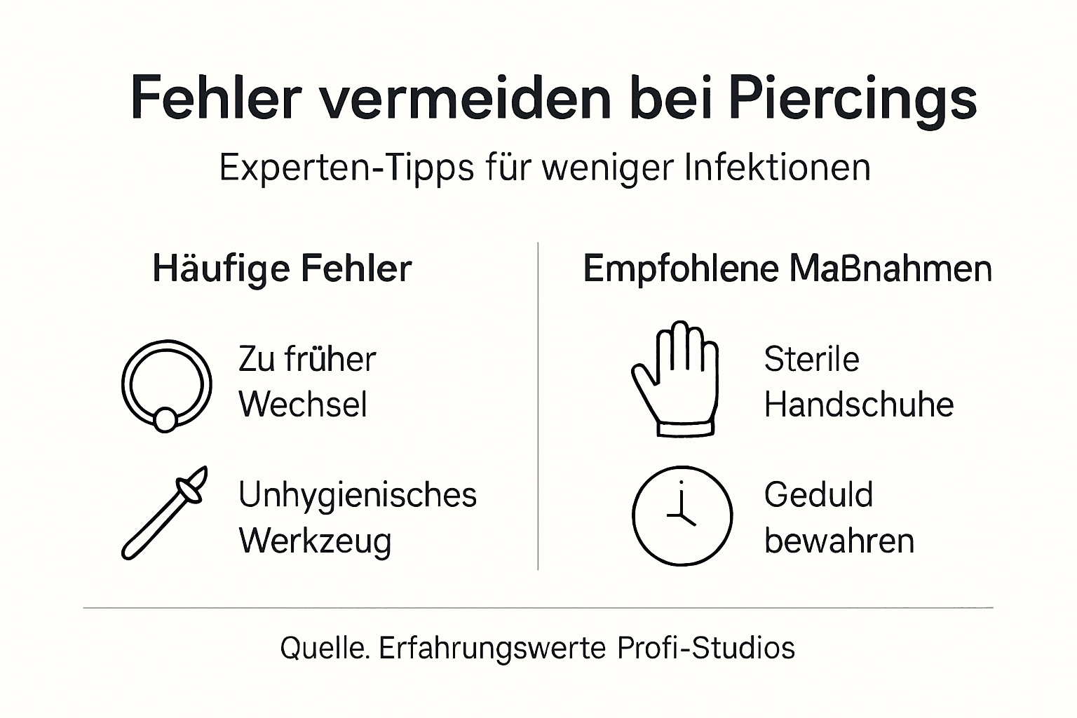 Infografik: Typische Fehler im Piercingstudio vermeiden