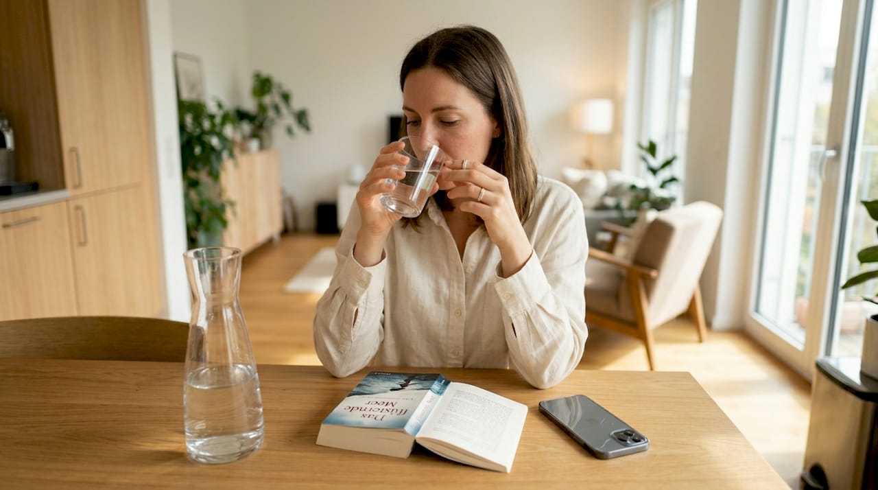 Eine Frau trägt ihren Silberring aus 925er Sterling Silber ganz selbstverständlich im Alltag.