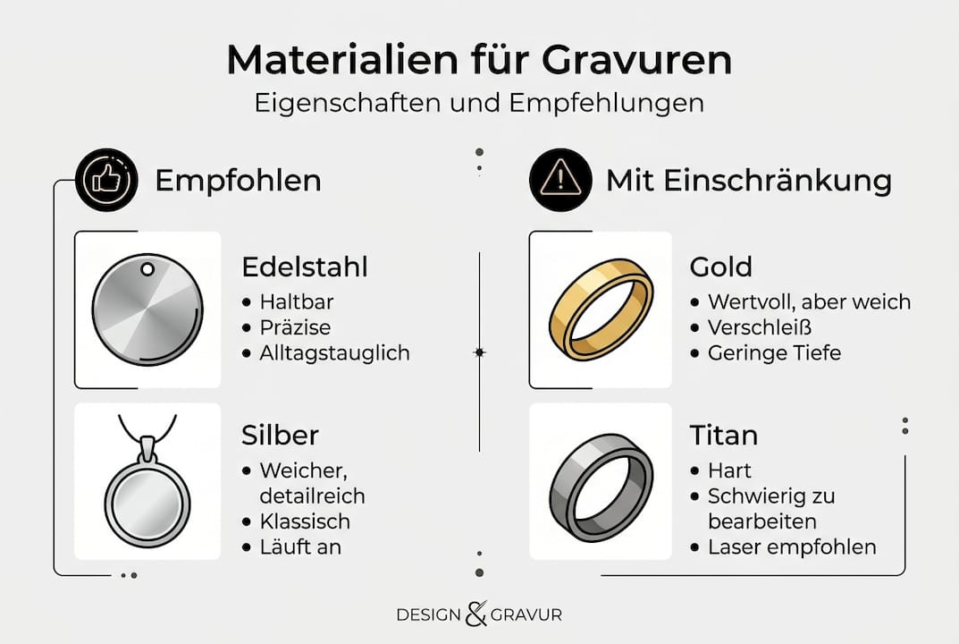 Übersicht: Gravurmaterialien und praktische Empfehlungen