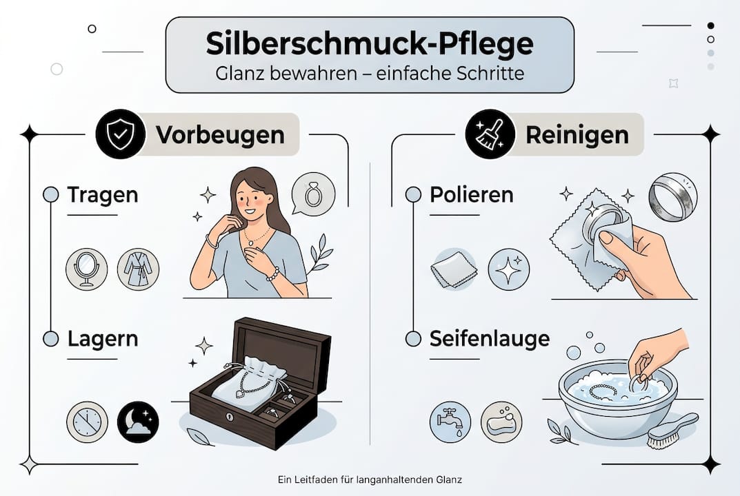 Übersicht: So pflegen Sie Ihren Silberschmuck – Schritt-für-Schritt-Anleitung