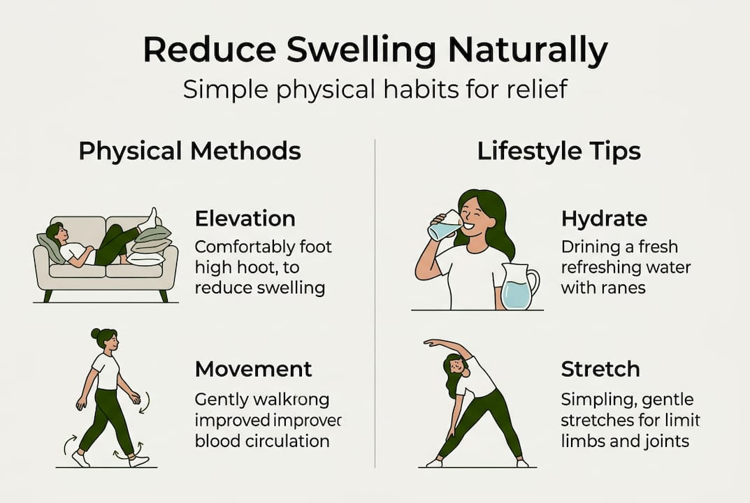 Infographic of key natural swelling reduction methods