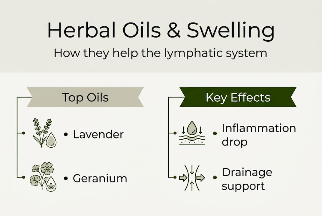 Infographic on herbal oils and swelling relief