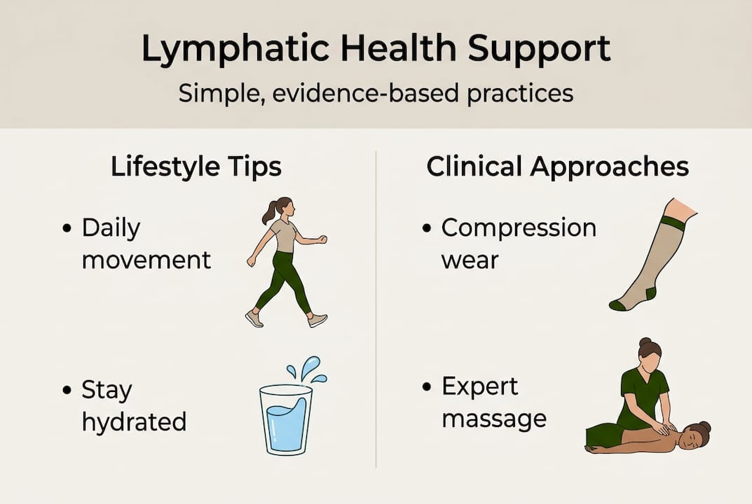 Infographic summarizing lymphatic wellness strategies