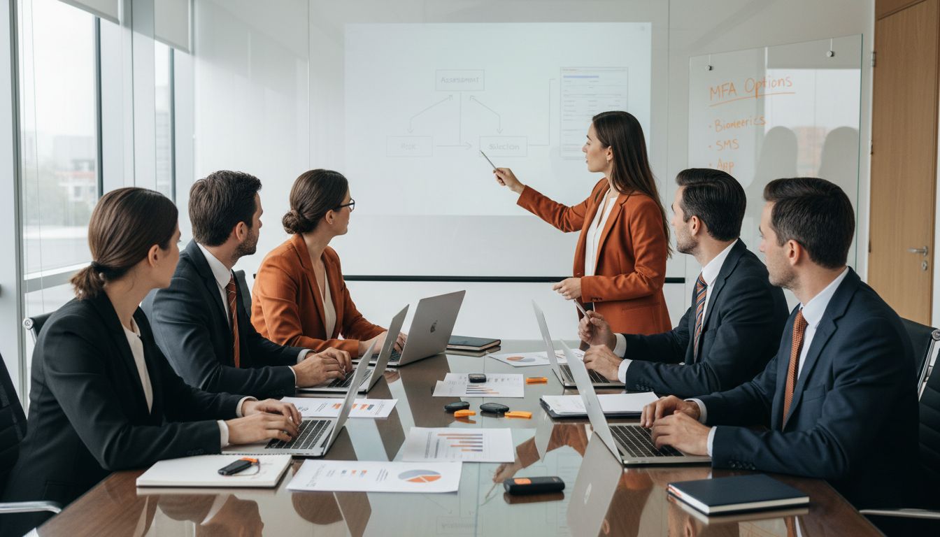 Business team assessing authentication methods