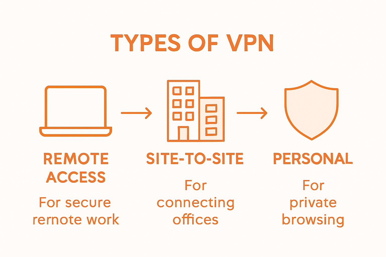 Why Use VPN: Protect Data and Ensure Privacy 1 Infographic comparing three types of VPNs
