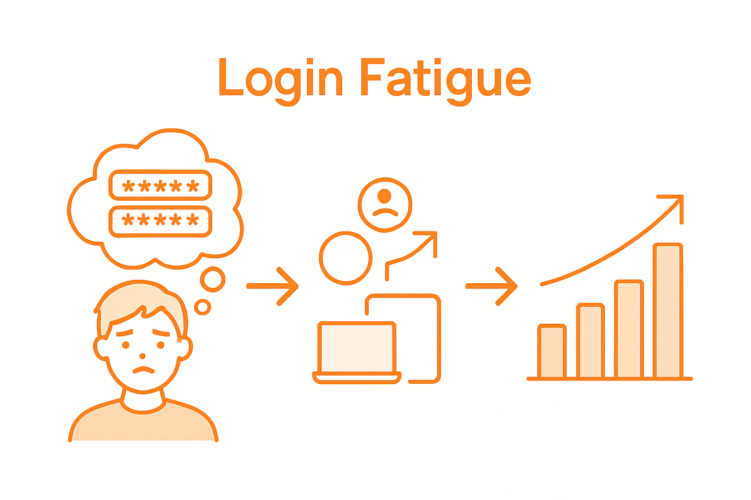 Authentication Fatigue: How Overload Weakens Security 1 Infographic showing causes of authentication fatigue