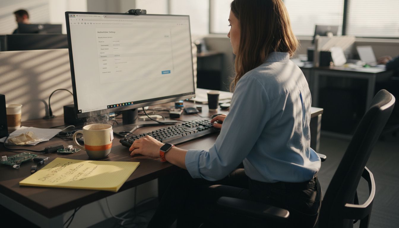 Email Security Protocols Guide: Protect Your Organization 1 Administrator setting up email security on computer