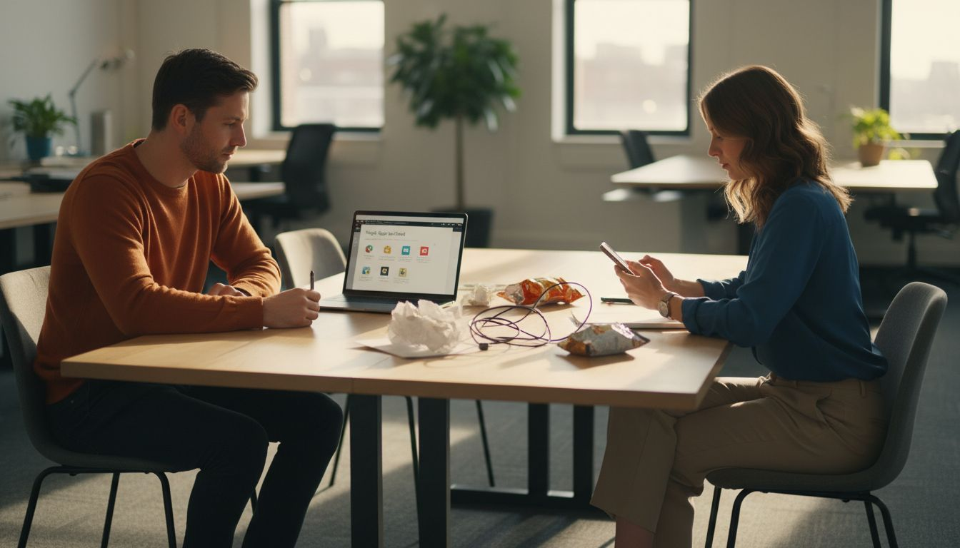 Role of SSO in Workforce Productivity: Key Impacts 1 Coworkers using SSO portal at shared table