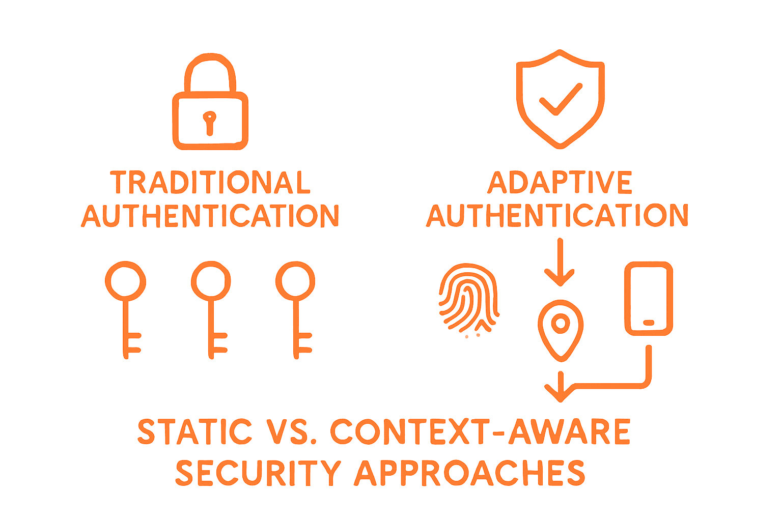 Infographic comparing adaptive and traditional authentication