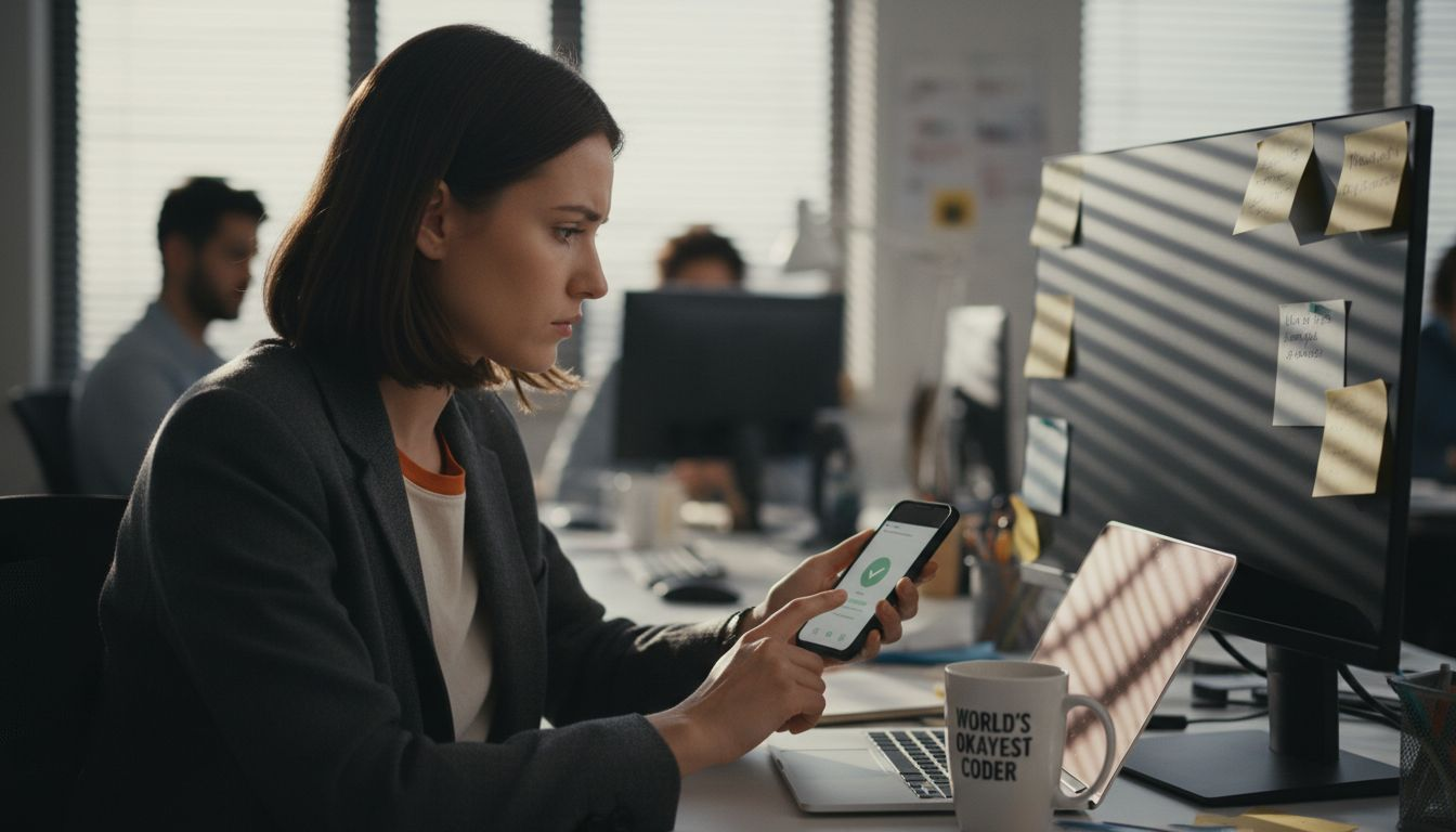 Employee unlocks phone with security app