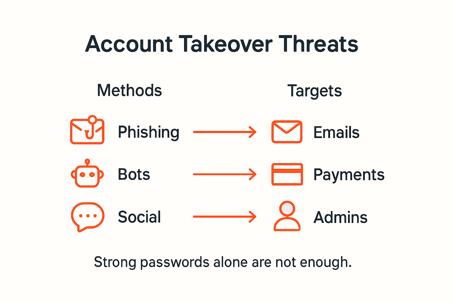 What Is Account Takeover and Why It Matters Now 1 Infographic of account takeover threats and methods