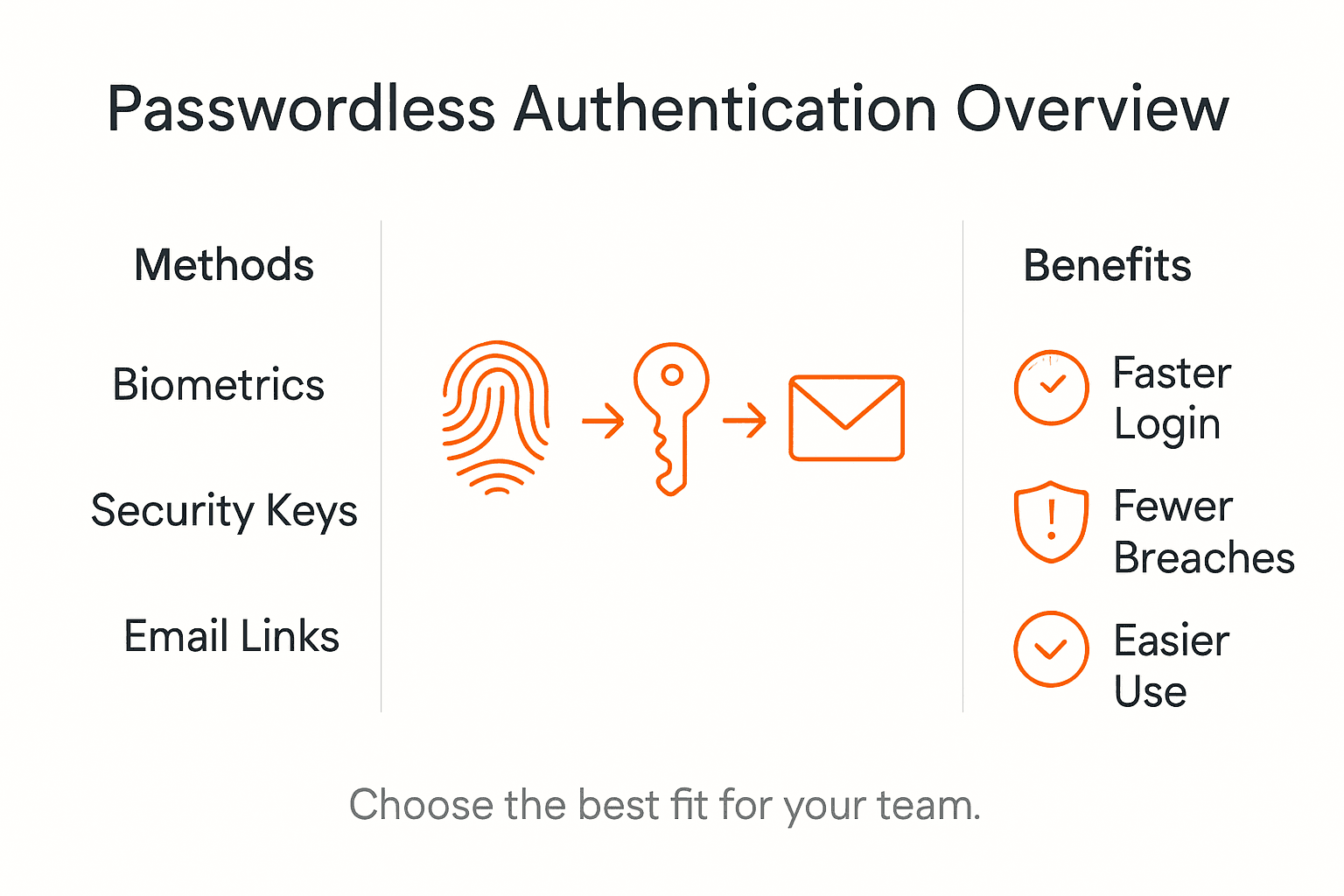 Infographic showing passwordless method benefits