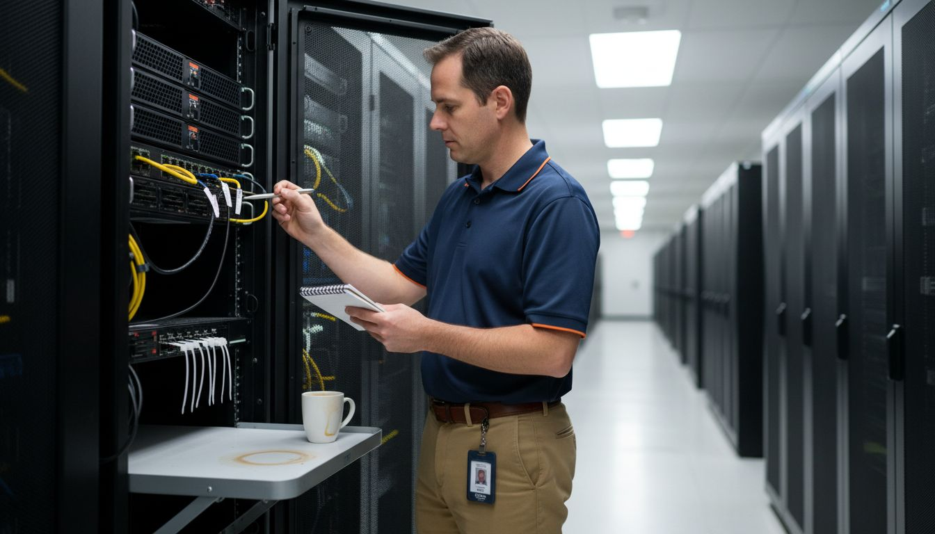 Least Privilege Access: Reducing Cybersecurity Risks 2 Systems administrator inspecting server rack for access