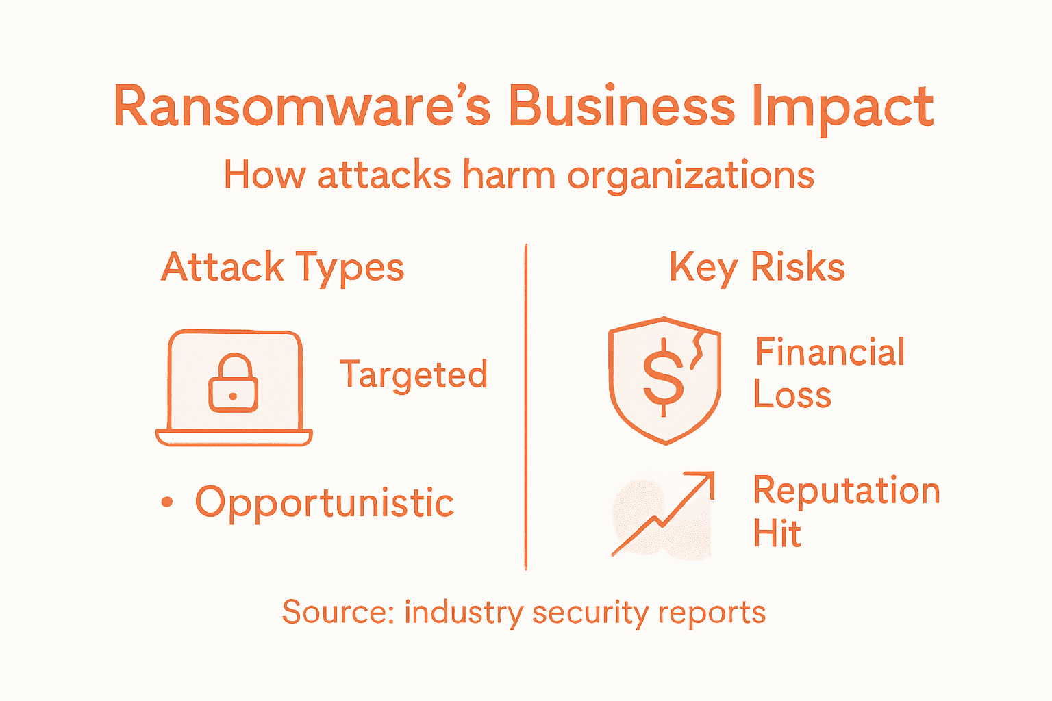 Infographic on ransomware attack types and key risks