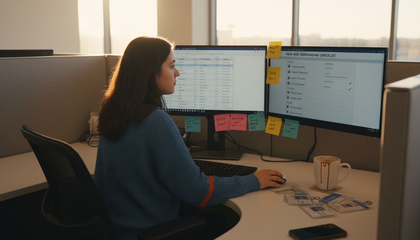 What Is Digital Onboarding and Its Cybersecurity Impact 1 Employee updating access credentials on computer