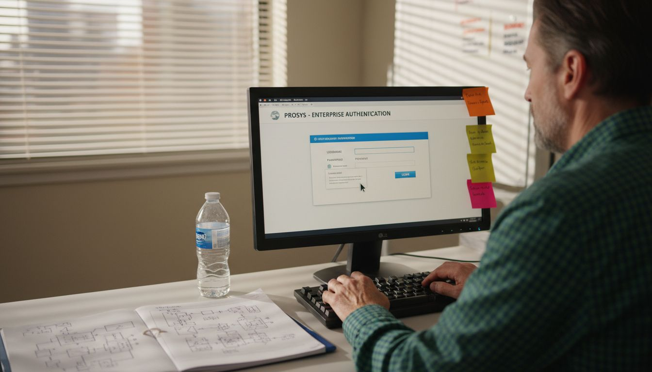 Engineer logging into identity access portal