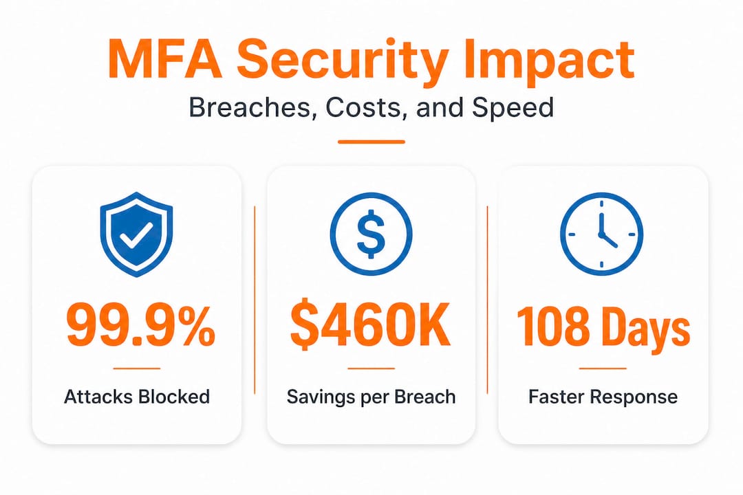 MFA impact: Reduce breaches and strengthen security 2 Infographic showing MFA breach reduction stats