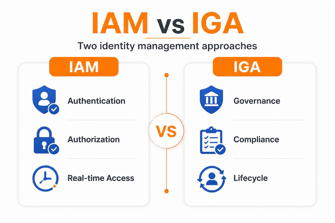 Infographic comparing IAM and IGA functions