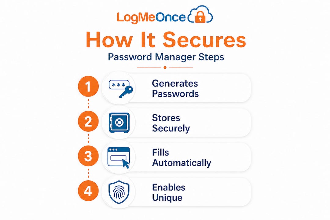 Infographic of password manager security steps