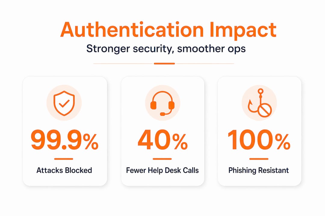 Infographic highlighting authentication security statistics