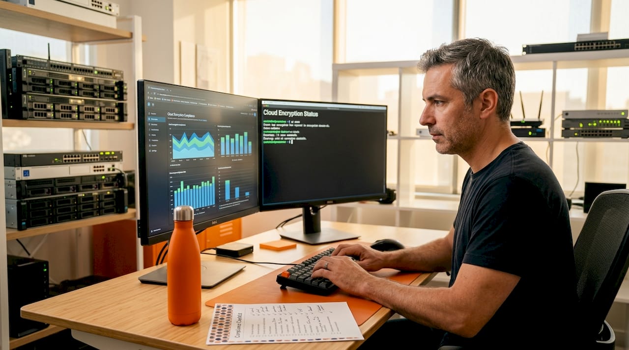 How Cloud Security Helps Protect Your Business Data 1 Engineer managing cloud encryption settings