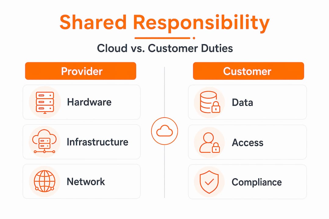 How Cloud Security Helps Protect Your Business Data 2 Infographic comparing provider and customer responsibilities