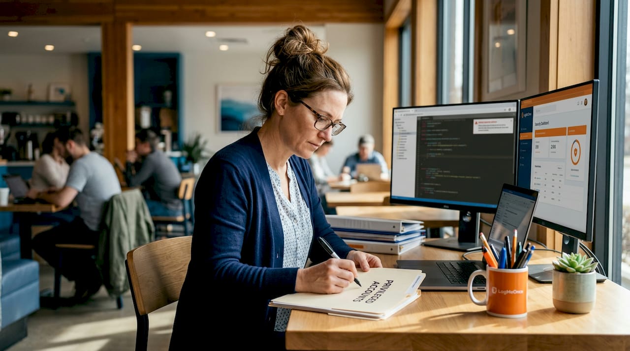 Corporate Password Policies: What IT Managers Need in 2026 2 Security specialist organizing privileged account folders