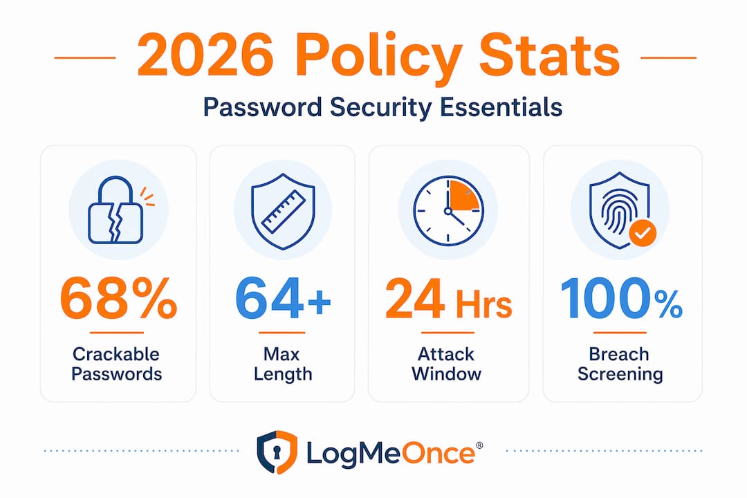 Corporate Password Policies: What IT Managers Need in 2026 1 Infographic password security stats for 2026