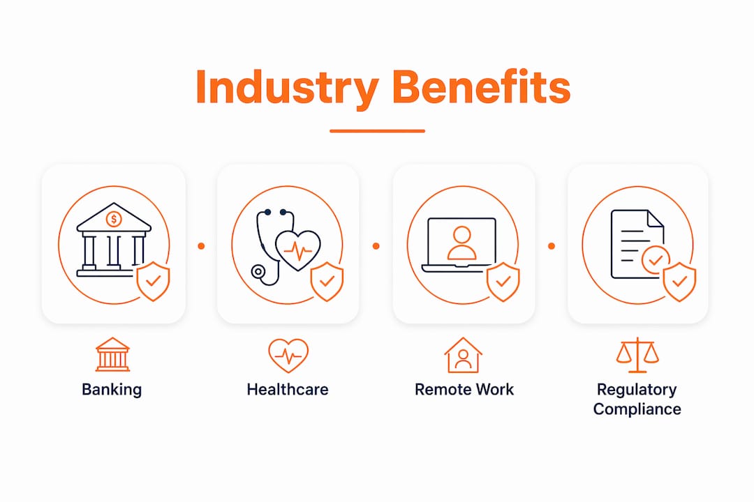 Infographic showing industries benefiting from continuous authentication